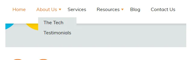 Old menu: Home, About Us, Services, Resources, Blog, Contact Us.